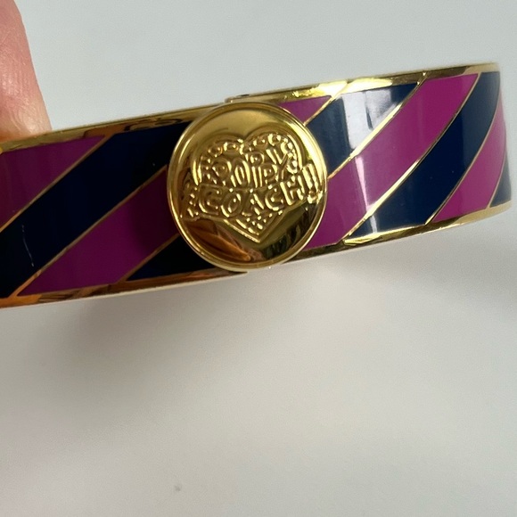 Coach Poppy Striped Hinge Bracelet Blue & Purple gold-plated brass - Picture 3 of 8